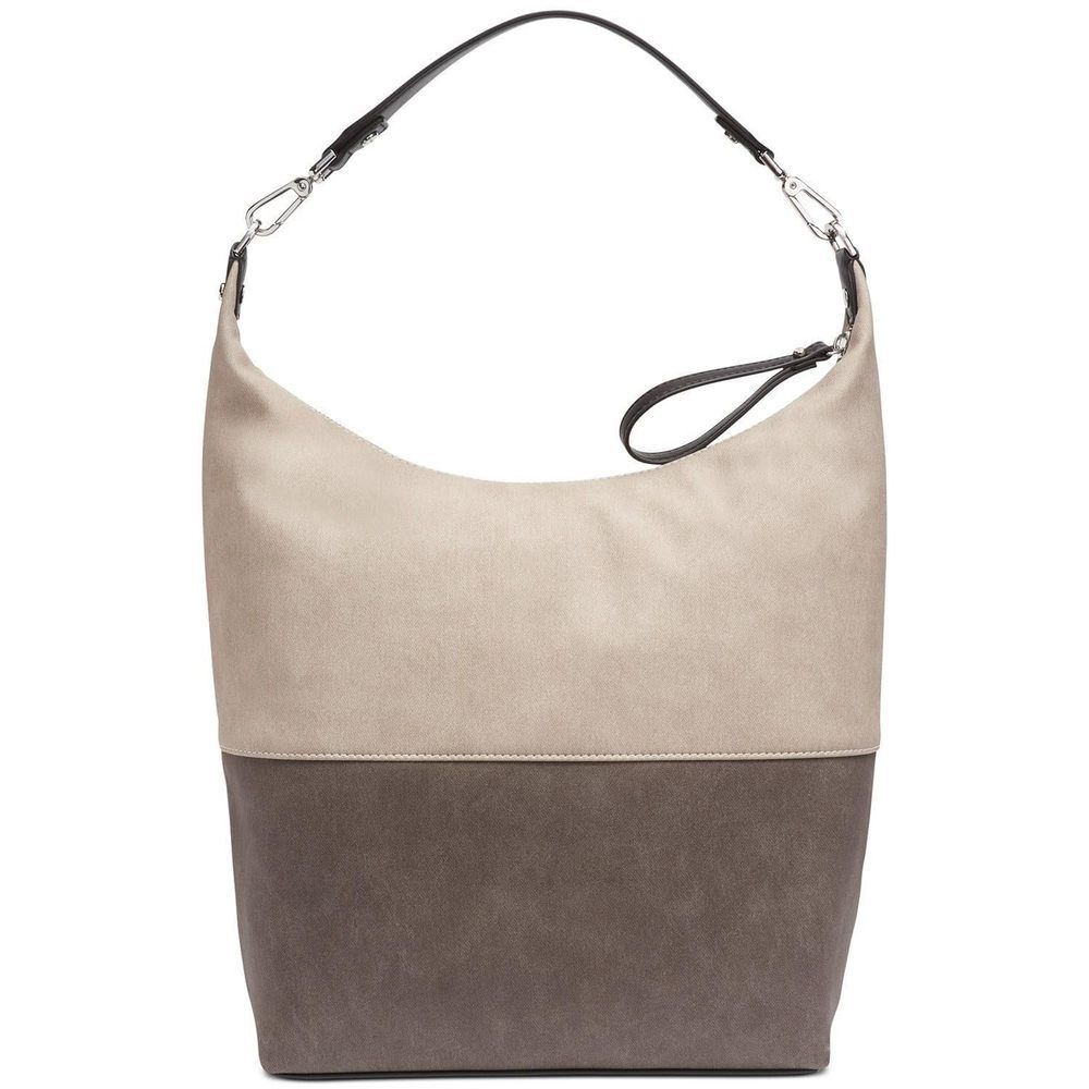 Calvin Klein Women's Elaine Hobo Large Shoulder Bag Grey Combo/Silver Small Size - Picture 3 of 8